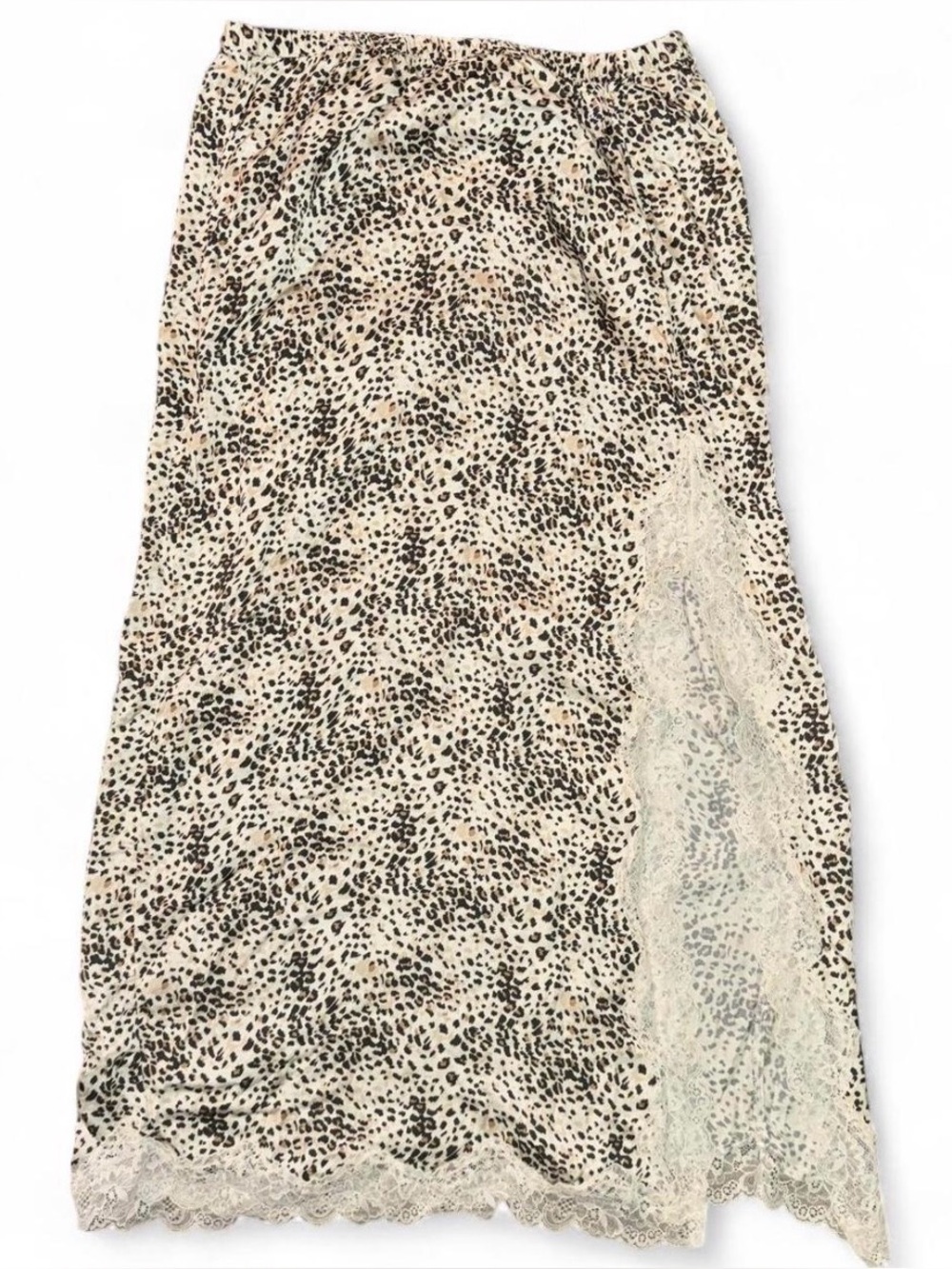 Aerie leopard satin skirt